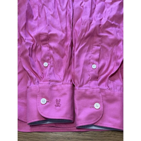 Psycho Bunny Modern Fit Stretch Non Iron Pink Long Sleeve Button Shirt Size 15.5 - Picture 12 of 16